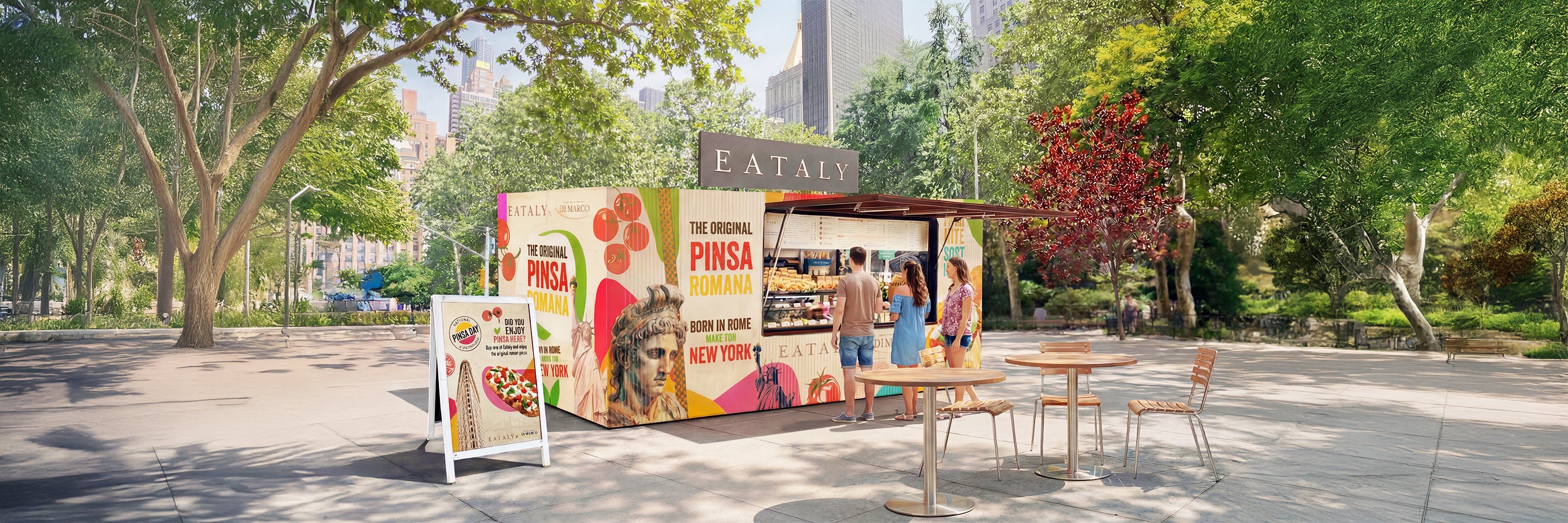 National Pinsa Day kiosk at Eataly Flatiron Plaza